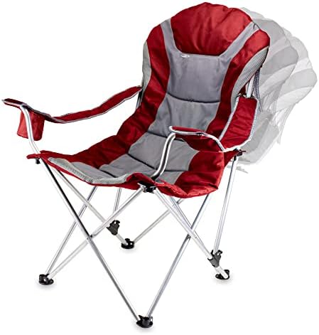 Foldout Походный стол TIME PICNIC NCAA - Плажен стол за възрастни - Спортен стол с чанта за носене, (тъмно червен)