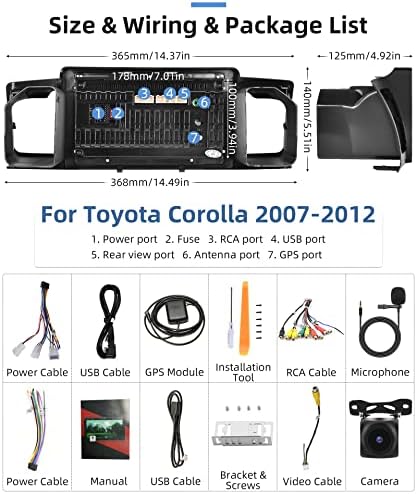 Android Автомобилна Стерео система за Toyota Corolla ex въз основа на 2007-2012 с wi-fi Apple Carplay Rimoody 9'Сенсорный Екран Corolla Автомобилното Радио Bluetooth GPS, WiFi, FM-Рефлексен линк RCA USB SWC + Резе