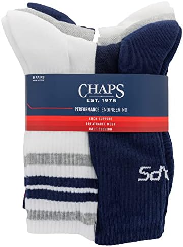 Спортни чорапи за Момчета Sport с мека подплата Repreve - Опаковка от 6 двойки -Дишаща предната решетка и супинатор, Размер мъжки обувки: