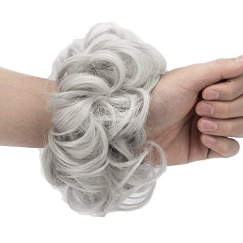 FOCUSSEXY Ластикът за коса, събрана в кок, За удължаване на Косата Панделка във формата на конска опашка, Вълнообразни, Къдрава