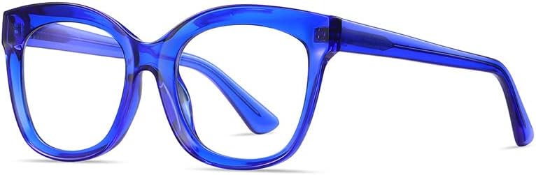 Квадратни очила за четене RESVIO за Жени, Извънгабаритни Очила Котешко око, Ръчно изработени, Сини