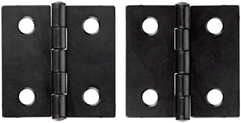 Плоски черни Челни линия 1-1/2 X 1-1/2 | Комплект от 2 панти за вратите на гардероба или кутии | DL-H537B-112BK (1)