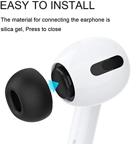 Втулки за слушалки Airpods Pro, Мини Силиконови накрайници за уши за подмяна Съвместима с AirPods Pro 3rd 2019-Черен, 6 броя, поставени