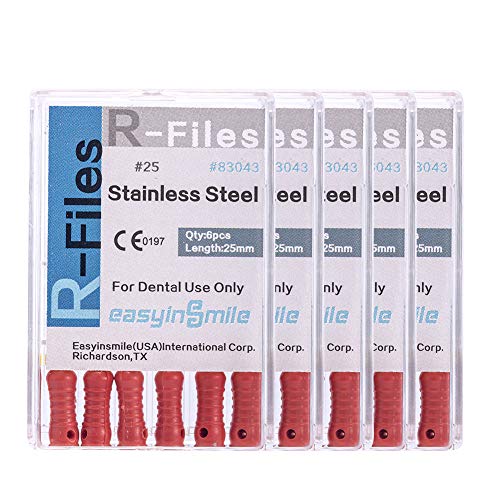Easyinsmile Стоматологичен Endo Пила за коренови канали R-Files За ръчно използване на Неръждаема Стомана, 5 опаковки ( 25)