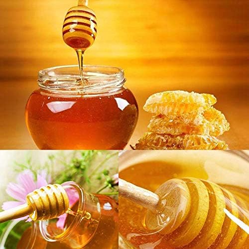 Пръчка-ковшик за мед GIYOMI за буркани с мед, 6 бр. Дървени Пръчици-творби за мед 6 см / 15 см - Лъжици за мед - Клетъчна пръчка