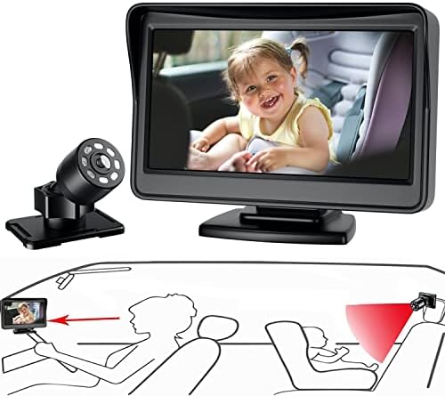 Детско огледало за кола, Детски Автомобилна камера на задната седалка с функция за нощно виждане, който позволява да разглеждате