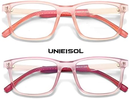 Детски очила UNIEISOL, блокиране на синя светлина, със защита от ултравиолетови лъчи, с антирефлексно покритие, 2 опаковки (5-15 години)