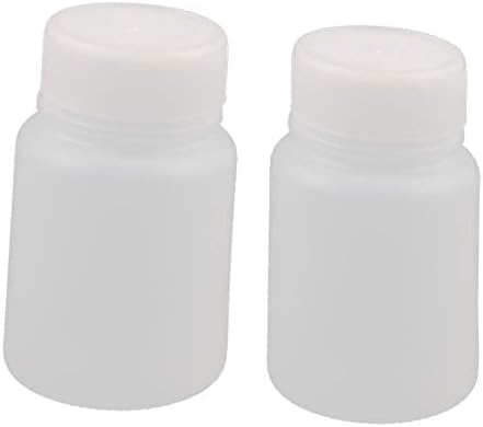 X-DREE 2 елемента 30 ml Пластмасова бутилка за лабораторни реактиви с широко гърло, бутилка за запълване на проби, бяла (Bottiglia