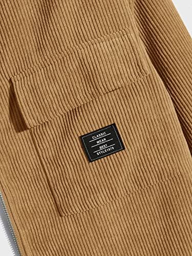 Якета NINQ за мъже - Мъжко яке с капак джоб с заплатками (Цвят: Camel, Размер: Малък)