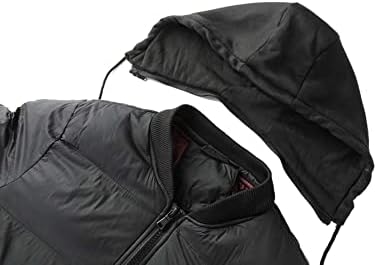 Якета NINQ за мъже - Мъжката Пуховое палто с качулка с цип и експозиции (Цвят: черен Размер: Средно)