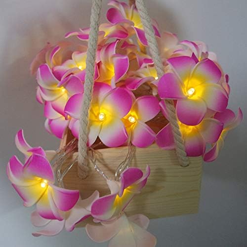Lxcom Осветление Цвете Плюмерии Гирлянди 20LED Гирлянди Хавайски Пяна на Изкуствени Цветя, Плюмерии На Батерии Страхотна
