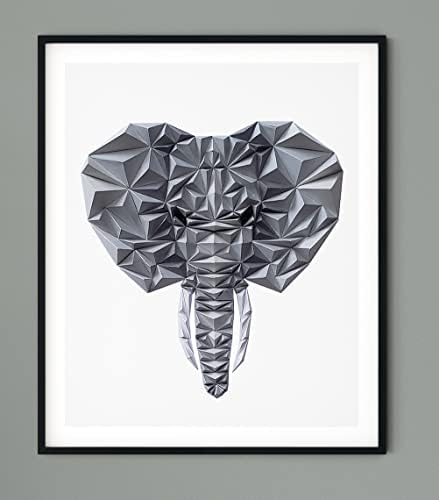 Направи си САМ Слон Геометрично Изкуство Хартиена Занаят Комплект Оригами Монтиране на Украса За Дома