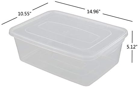 Пластмасови Контейнери Utiao на 14 Литра с Капак, Прозрачна кутия с Капаче, Комплект от 4