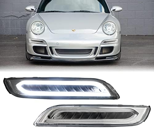 ЮЕСАР 05-08 911 997 Комплект led стопове предна броня събрание (ляв + десен) е Съвместим с Porsche 911 Carrera 997.1 2005-2008
