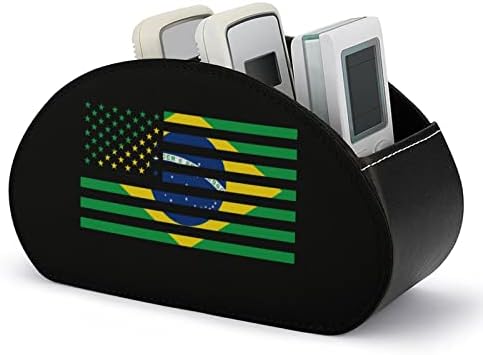 Бразилия, американски флаг, държач за дистанционното управление на телевизор с 5 отделения, кутия от изкуствена кожа, органайзер за съхранение