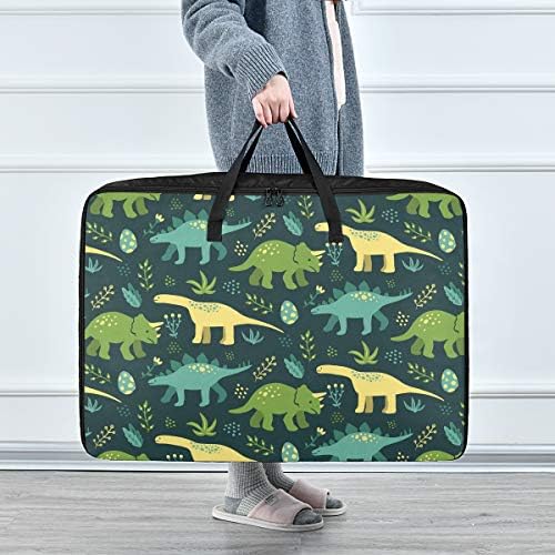 N/A Чанта за съхранение на дрехи, Легла за Завивки, Големи Голям Скъпа Зелена Чанта-Органайзер с Динозавром, с Цип, Декоративна Кошница