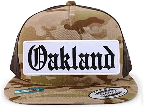 Моден Магазин за дрехи Old English Oakland Patch Бейзболна Шапка с плоска подплата от 5 панели