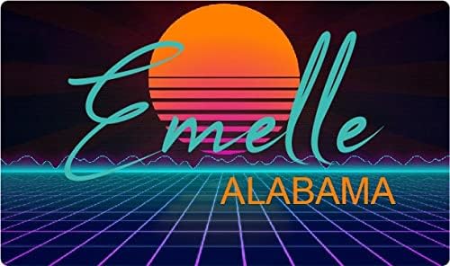 Emelle Alabama 2 X 1,25-Инчов Винил Стикер Stiker В Ретро-Неоновом Дизайн