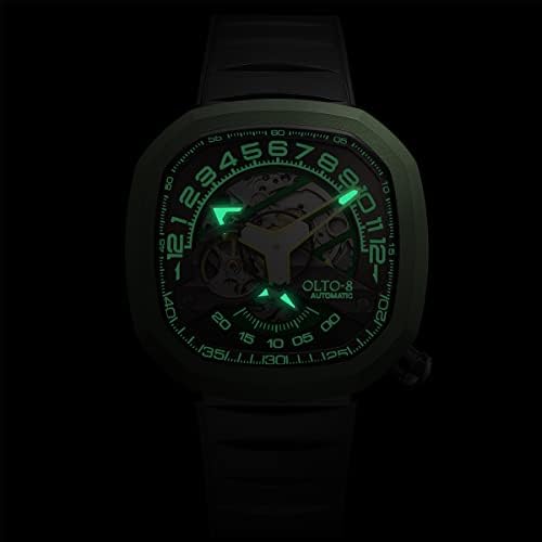 Мъжки Автоматичен часовник от серията Infinity II от OLTO-8, Механични Часовници с Скелетоном в стила на моторните спортове,