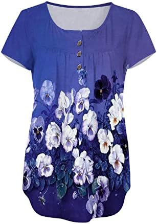 Върховете на по-Големи Размери за жени, Дамски Блузи с Флорални Принтом, всеки ден на Пролетта Върховете на Копчета, Ризи с