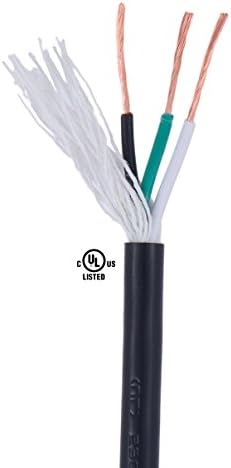B &P Lamp® Черен цвят, 18/3 Svt, Кабел лампи, PVC, 3 жици, макара с дължина 250 Метра
