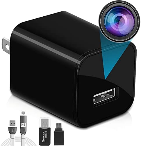 Скрита камера Tusionwin - Зарядно устройство за шпионска камера - Мини Шпионска камера 1080p - USB-Зарядно устройство За камера Скрита