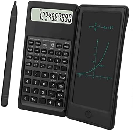 Научен калкулатор XWWDP 10-Цифрен Инженеринг калкулатор с LCD дисплей с таблета за писма, за гимназията и колежа (Цвят: черен)
