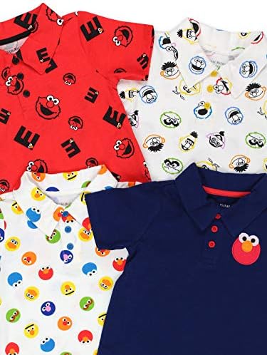 Риза с къси ръкави за деца Isaac Mizrahi Обича Sesame Street Gang Елмо Бебе С шал яка подпора (2 г., тъмно син)