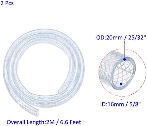 Тръба PVC M METERXITY 2 Pack - Гъвкава оплетка маркуч, предназначени за подаване на въздух, масло и вода (диаметър 5/8 инча, дължина