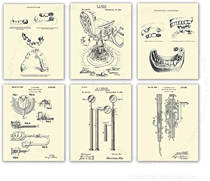 Gnosis снимка библиотека Декор на кабинета на стоматолог Комплект от 6 щампи за денталното изкуство Patents_Dental_Crm6A