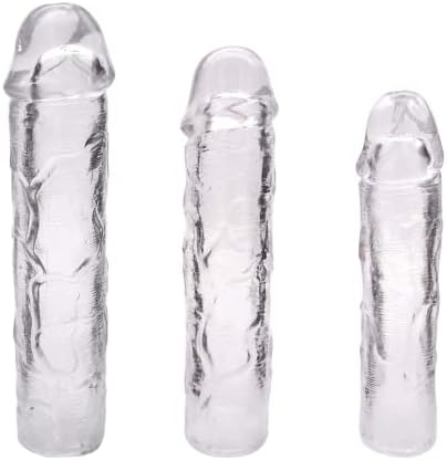 SHEQUU за многократна употреба Удължител ръкав за пениса, Ултра-Мека Секс-играчка за уголемяване на пениса, Обвивка на презерватив,