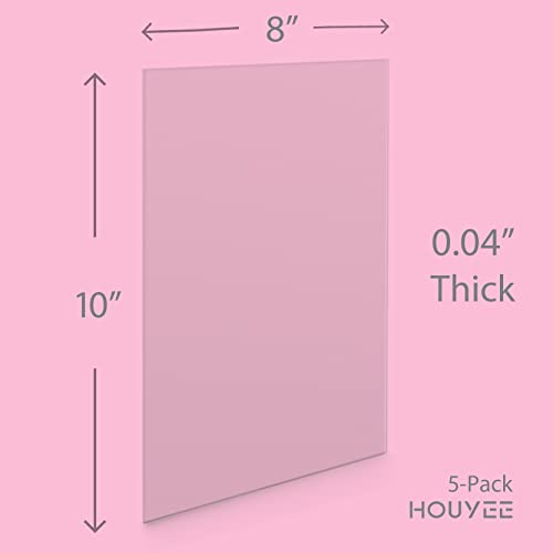 HOUYEE 5 Опаковки PET-лист с размер 8x10 инча, панели от плексиглас с дебелина 0,04 инча, за извършване на Работи, рамки за картини, рязане