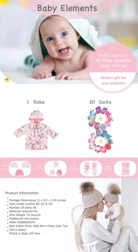 Подаръчен комплект Baby Elements от 36 теми за малките момичета Value за детски подаръци и детски душове, Новородени и Бебета