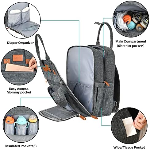 Чанта за памперси, Пътен раница за жени, одобрен авиокомпания чанта за памперси, детска чанта с Голям капацитет, водоустойчив,