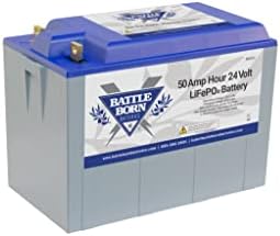 Батерия дълбоко цикъл Battle Born LiFePO4 - 50Ah 24v с вградена акумулаторна батерия дълбоко цикъл BMS - 3000-5000 - идеален за RV
