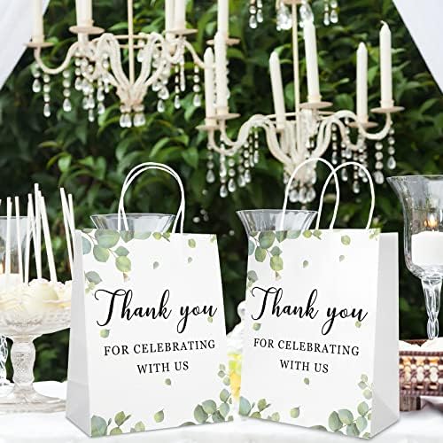 30 Парчета Сватбени Приветствените пакети на Едро Благодарим Ви за Празник с нас Хартиени торби с дръжки за подаръци за гостите на Сватбата,