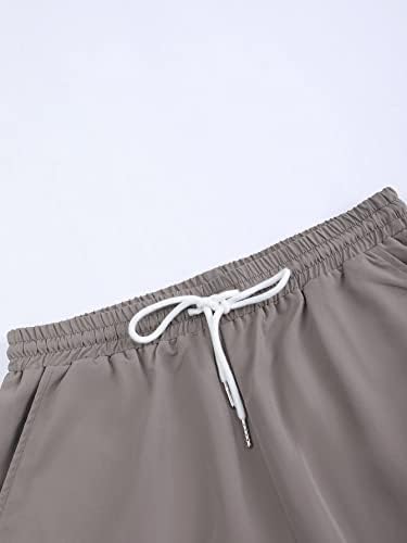 Мъжки дрехи LUBOSE от две части, Мъжка риза с капак и джобове, 1 бр. къси Панталони с завязками на талията (Цвят: тъмно кафяв,