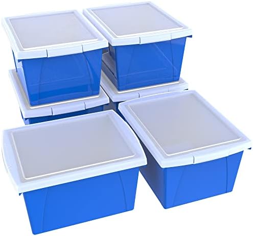 Пластмасов контейнер за съхранение на SVNP обем 4 литра, с капак за вас, Големината на буквата, Различни цветове, 6 опаковки