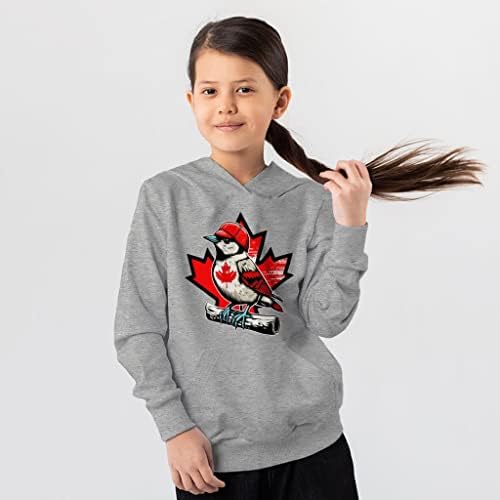 Детска hoody от порести руно с канадски принтом - Сладко Детска hoody с качулка - Забавно hoody за деца