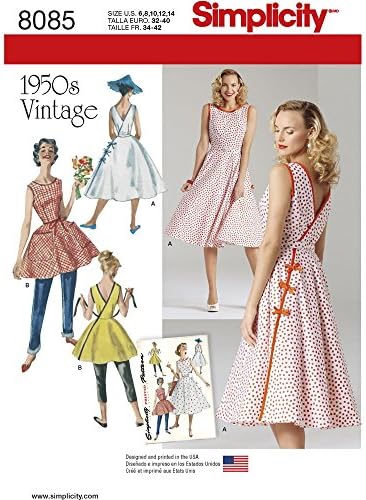Лесна 8085 1950-те години, Винтажное една модерна Женствена рокля с миризмата, Модели за шиене, Размери 14-22