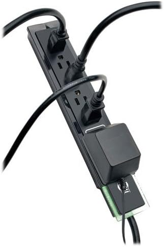 Захранващ кабел за защита от пренапрежение за контакт Трип Lite 6, Черен, 6-крак кабел, Защита телефон / факс / модем, правоъгълни съединители,