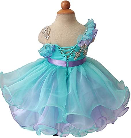Jenniferwu G179-2 Синьо-Сиреневое дрехи за Новородени, малки Деца, Празнична рокля за новородени момичета Рокля на рожден Ден, Размер 18-24