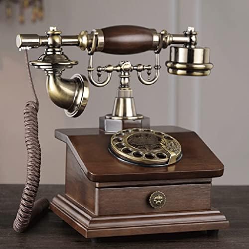 Завъртане Телефон QUUL в ретро стил с впръскване на Рингтоном, 1 чекмедже, Телефон с Класически избиране за Украса на дома и офиса