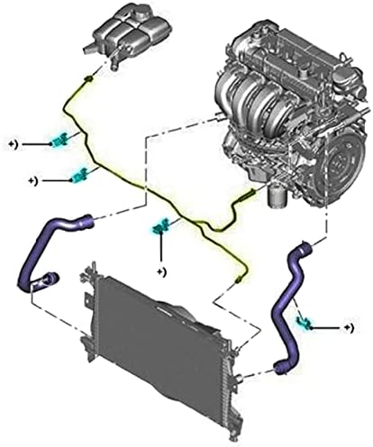 Маркуч на резервоара на радиатора на двигателя на Ford Focus 2.0 L L4 без турбо 2012-2018 година на издаване, замества OEM Номер BV618K012KF