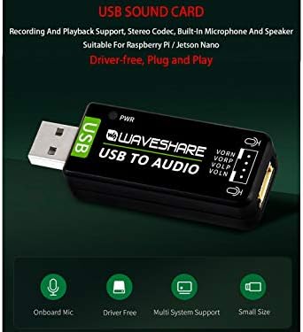 USB-аудиоадаптер, конвертор на външната стерео звукова карта с микрофон и говорител за Raspberry Pi/в jetson Nano, Win7/8/8.1/10