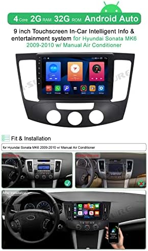 9Авто Стерео Радио GPS Навигация блок с Аудиоусилителем за Hyundai Sonata 2009 2010 Ръчни климатик, 4 Ядро 2 + 32 GB Android с wi-fi