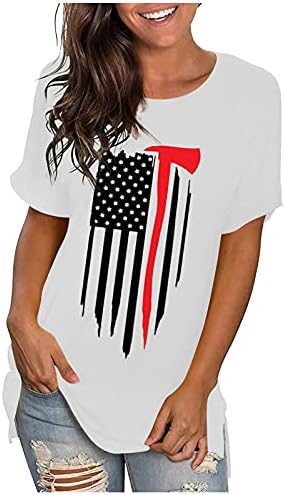 Тениска с дълъг ръкав, Женски Комплект, Женска Тениска С кръгло деколте, Стилни Тениски на Деня на Независимостта, Космическа Тениска