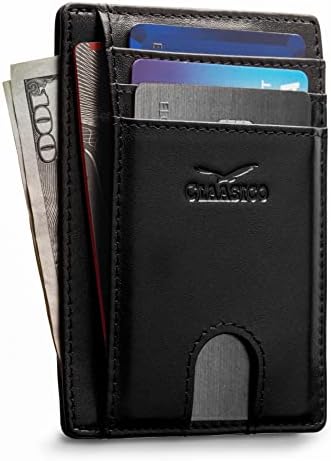 Claasico Преден Джоб Малък Мъжки Портфейл RFID Блокиране на Притежателя на Кредитната карта От Естествена Кожа