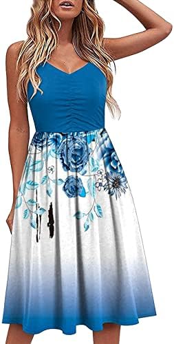 JMMSlmax, летни рокли за жените, ежедневните елегантен дамски плажни рокли в стил бохо с флорални принтом, на спагети презрамки