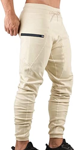 Мъжки спортни спортни панталони, плътно прилепнали ежедневни улични панталони-карго за бягане с джобове с цип, панталони